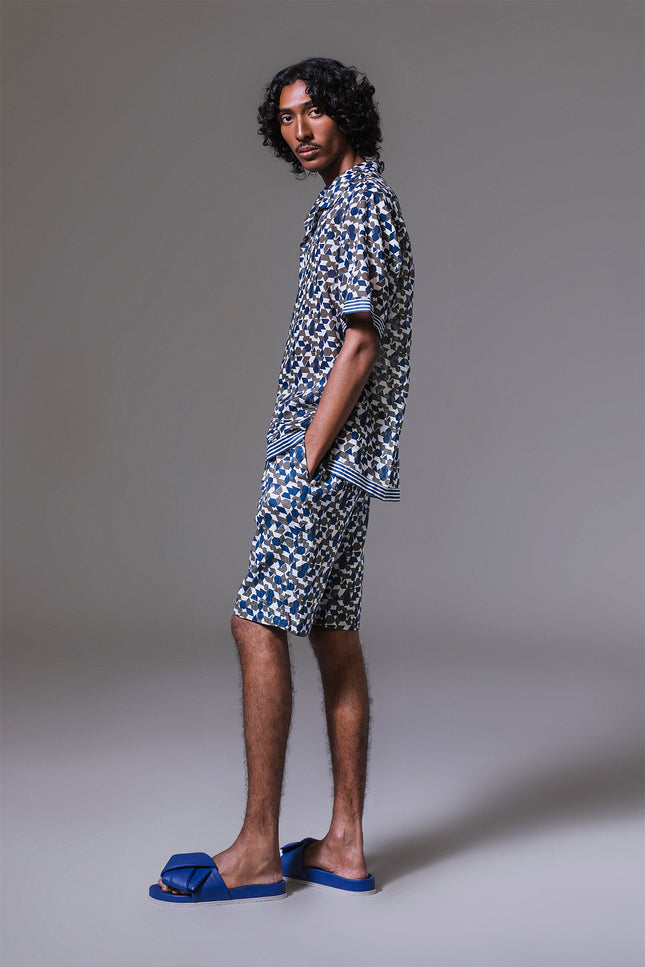 Hector - Techno motive print short sleeve shirt