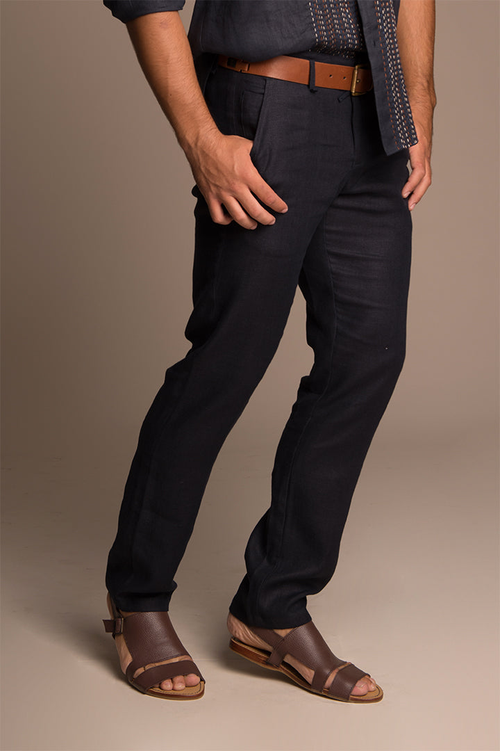 Atiif - Slim fit linen long pants