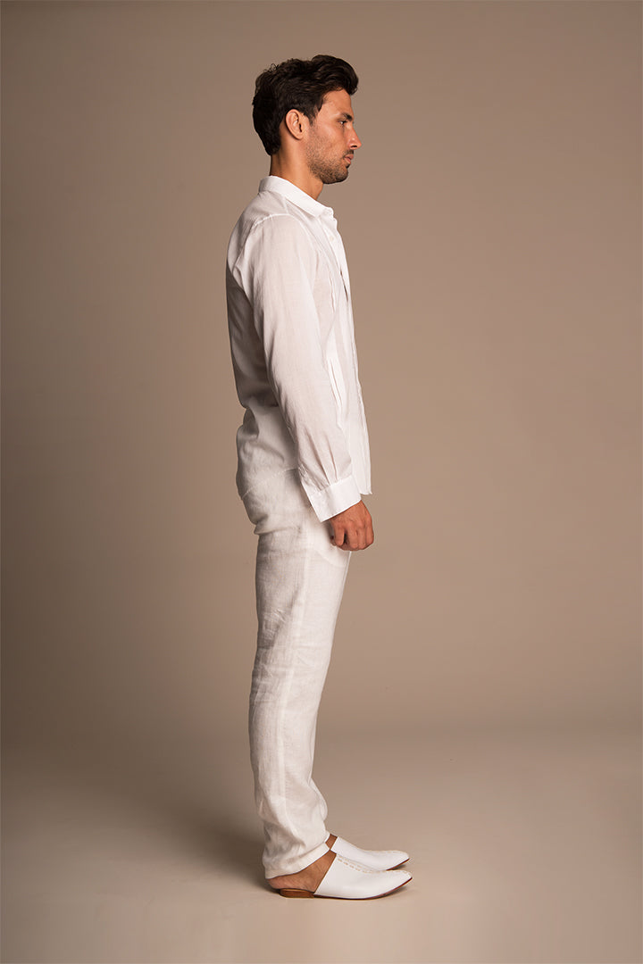 Atiif - Slim fit linen long pants