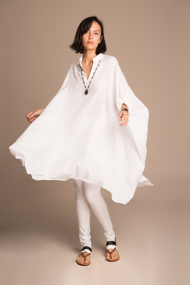 Aleta - Oversized Tunic Kaftan with Handstiched Details