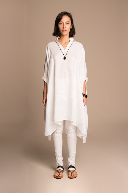 Aleta - Oversized Tunic Kaftan with Handstiched Details