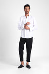 Fraja - Long sleeve shirt with vertical ribbon appliqué