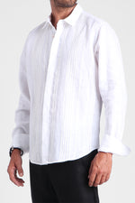 Fraja - Long sleeve shirt with vertical ribbon appliqué