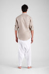 Feliandro - Classic Linen shirt with zigzag stitching