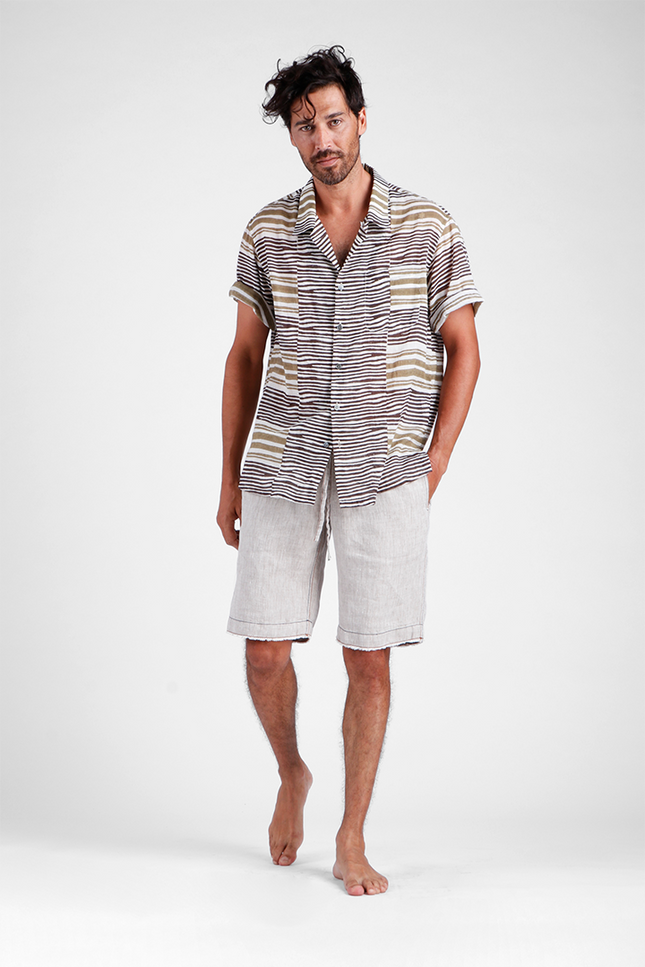 Connor - Linen Denim Shorts