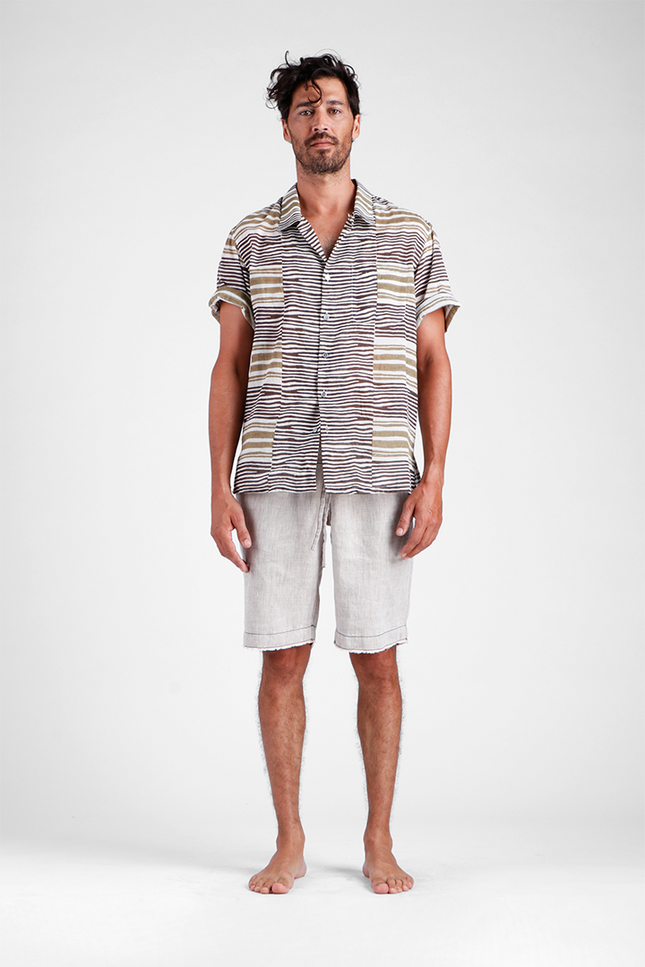 Connor - Linen Denim Shorts