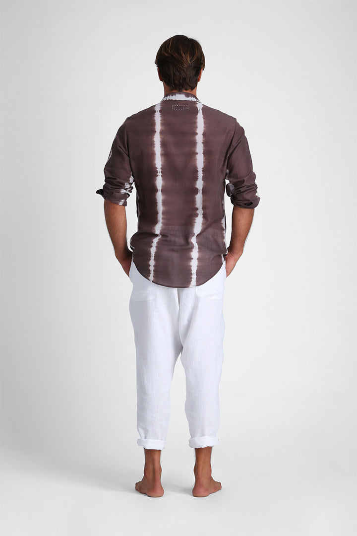 Emil - Vertical stripes tie & dye long sleeves shirt