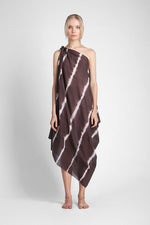 Edma - Tie & Dye one shoulder knot dress