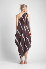 Edma - Tie & Dye one shoulder knot dress