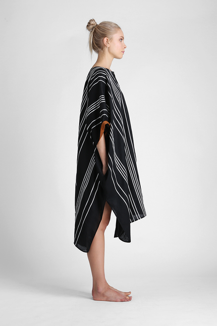 Emmet - Unisex Kaftan Irregular Ribbon Appliqué