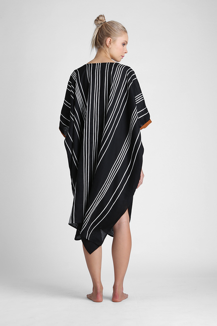 Emmet - Unisex Kaftan Irregular Ribbon Appliqué