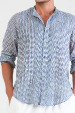 Hervie - Block printed long sleeves shirt with pintucks detail at front