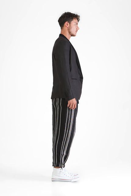 Elden - Low Crotch Drawstring Pants with Ribbon Applique