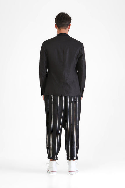 Elden - Low Crotch Drawstring Pants with Ribbon Applique
