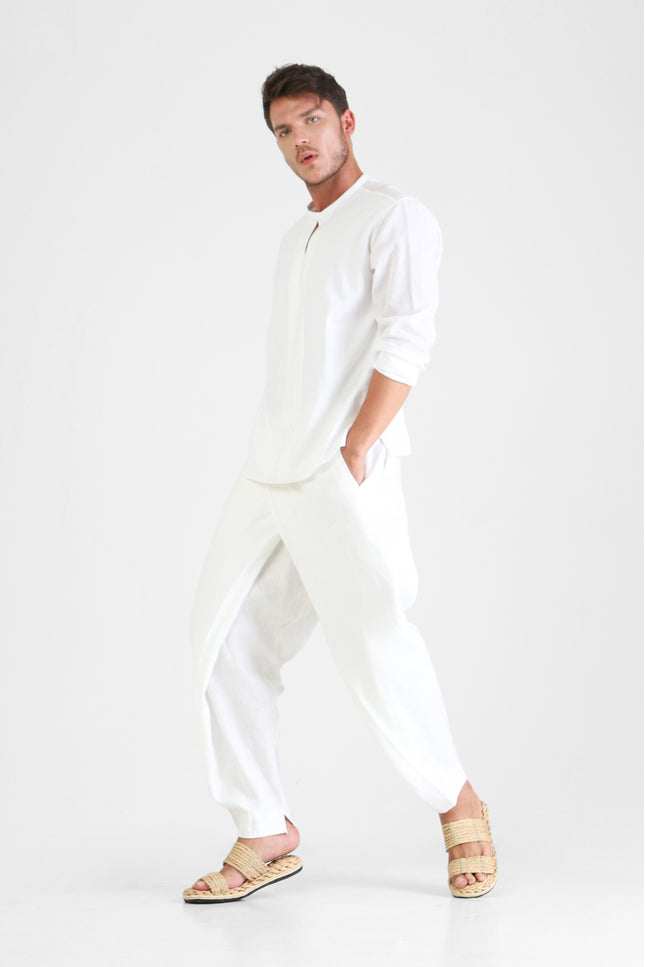 Gustav - Long Sleeves Koko Shirt with Vertical Ribbon Appliqué