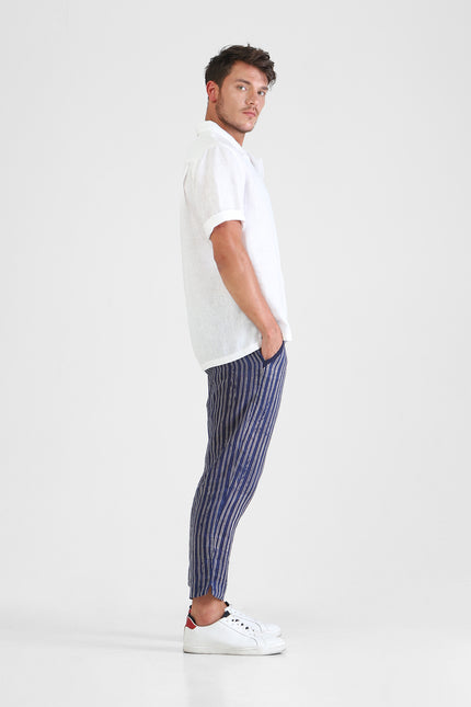 Hristo - Camp Shirt with Cross Hand Stitching Detail on Pocket