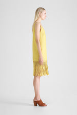 Gheandra - Macrame fringes shift dress