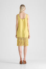 Gheandra - Macrame fringes shift dress