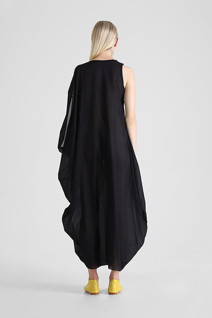 Hilja - Kaftan with Abstract Figure and Asymmetrical Sleeve