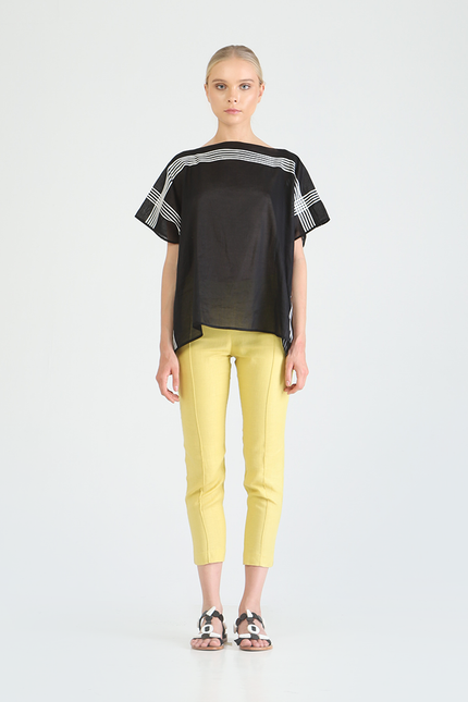 Harriet - Square tunic with ribbon appliqué