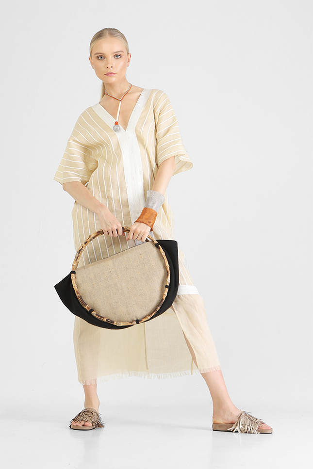 Gianara - Ribbon accentuated kaftan