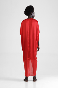 Celia - Classic silk kaftan with asymmetrical hem