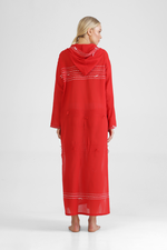 Igli - Hooded kaftan with stitch detailing