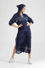 Igli - Hooded kaftan with stitch detailing