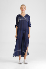 Igli - Hooded kaftan with stitch detailing