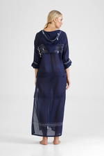 Igli - Hooded kaftan with stitch detailing