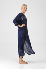 Igli - Hooded kaftan with stitch detailing