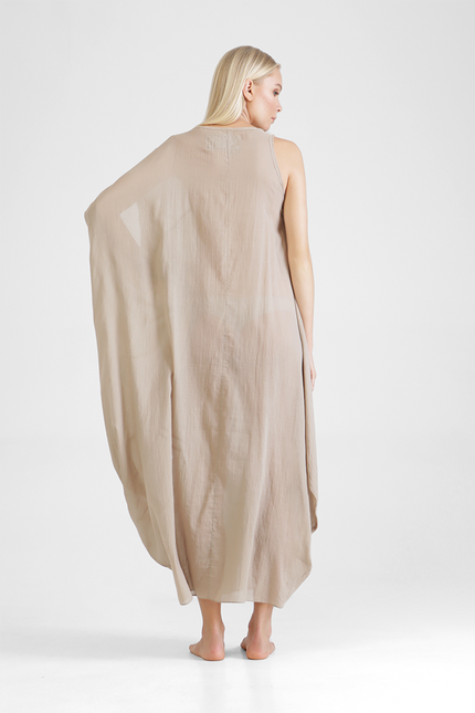 Hilja - Kaftan with abstract figure and asymmetrical sleeve
