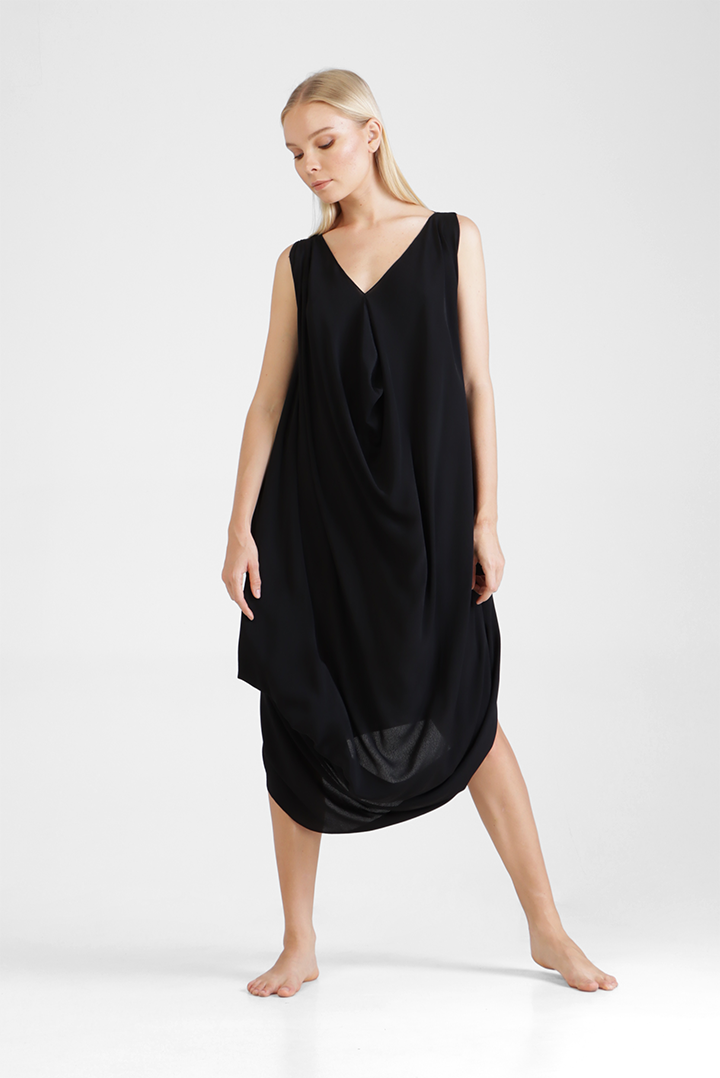 Harla - Sleeveless draped dress