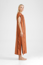 Halee - Split collar kaftan with fringe detailing