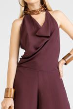 Hanly - Halter neck mosscrepe jumpsuit