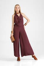 Hanly - Halter neck mosscrepe jumpsuit