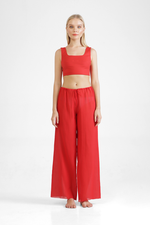 Giulia - Textured drawstring pants