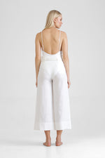 Aita - Wide legged pants with raw edge waist finish accent