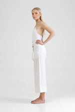 Aita - Wide legged pants with raw edge waist finish accent