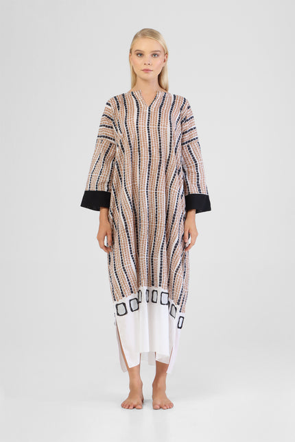 Inira - Printed Appliqué Kaftan