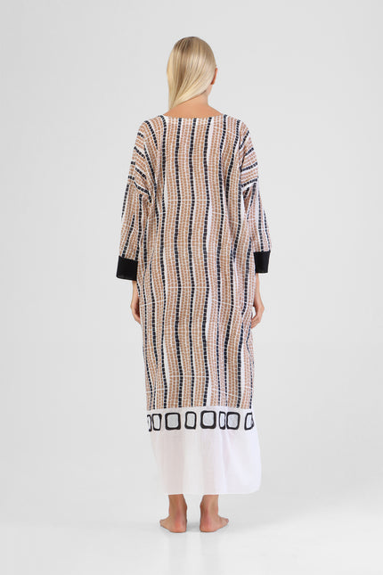 Inira - Printed Appliqué Kaftan