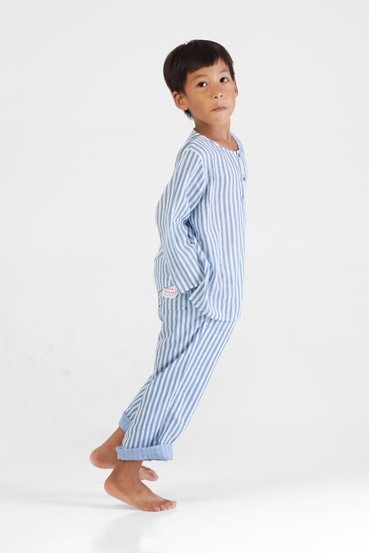 Mini Me - Yarn dyed striped short kurta