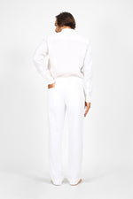 Jora - Linen straight pants with slash pockets