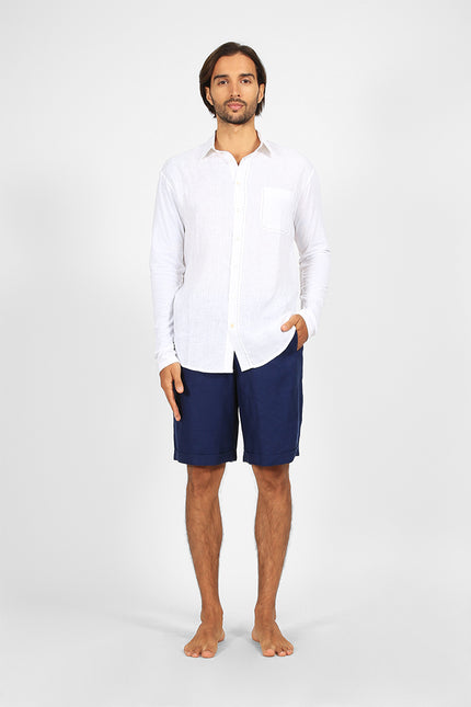 Mias - Long sleeve dual fabric shirt