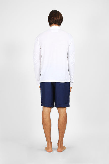 Mias - Long sleeve dual fabric shirt