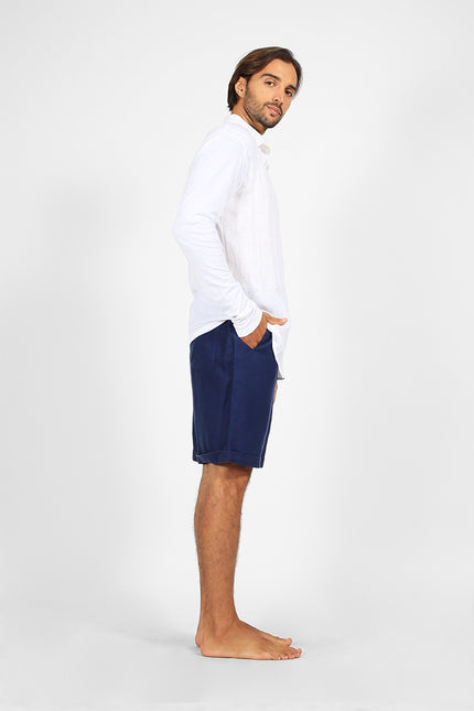 Mias - Long sleeve dual fabric shirt