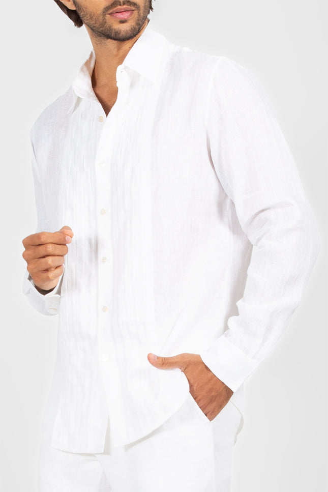 Ibrahim - Pleats Detailing Long Sleeves Shirt