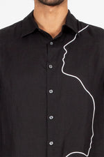 Halton - Long sleeves shirt with face Silhouette Applique