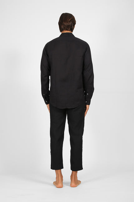 Halton - Long Sleeves Shirt with Face Silhouette Applique