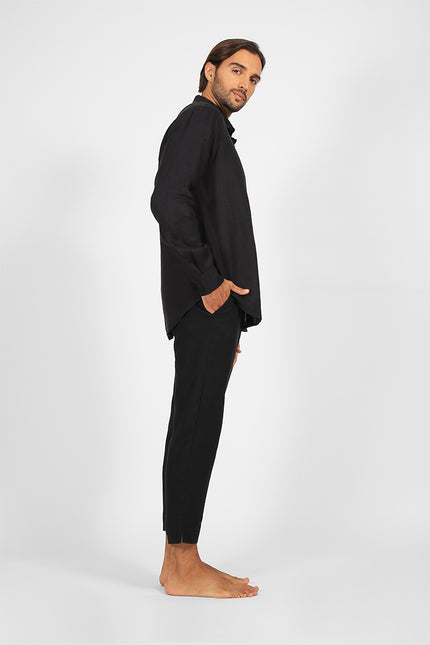 Halton - Long Sleeves Shirt with Face Silhouette Applique